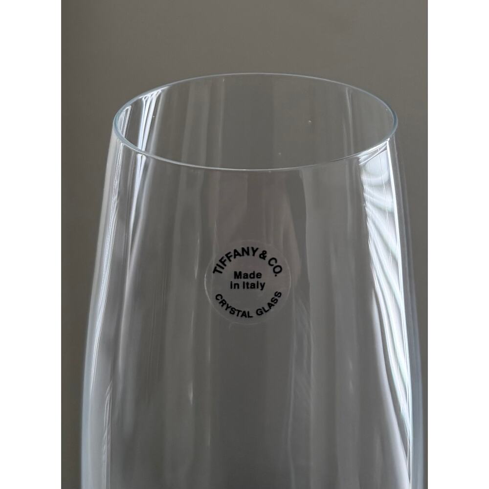 Tiffany & Co. crystal champagne flutes, specifically handmade in Italy - Picture 2 of 4